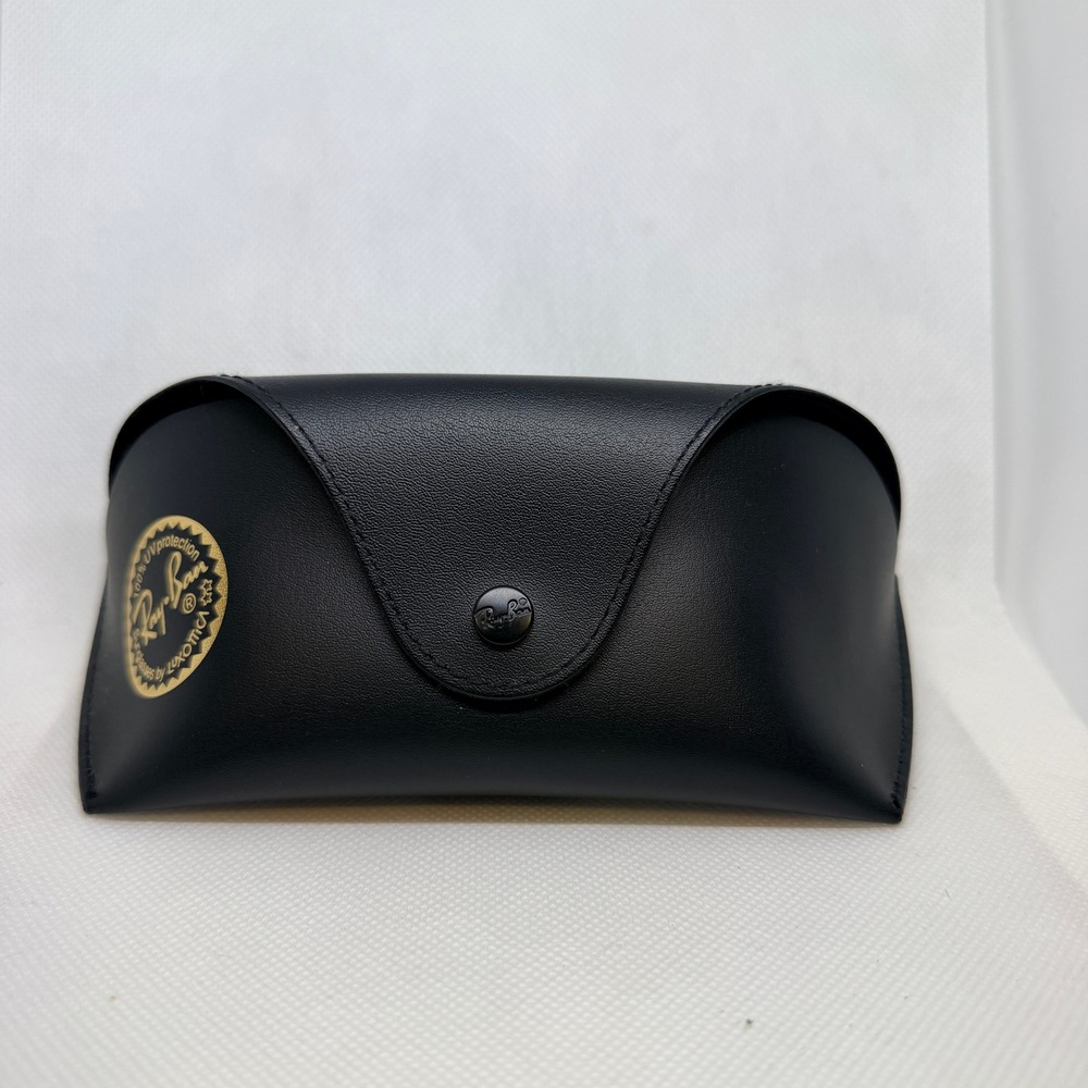 Ray-Ban Black Faux Leather Sunglasses Case with Belt Loop Snap Closure Luxottica